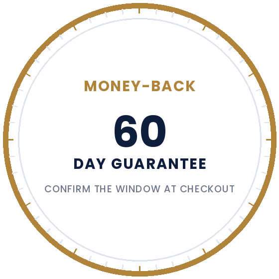 60-day money-back guarantee seal